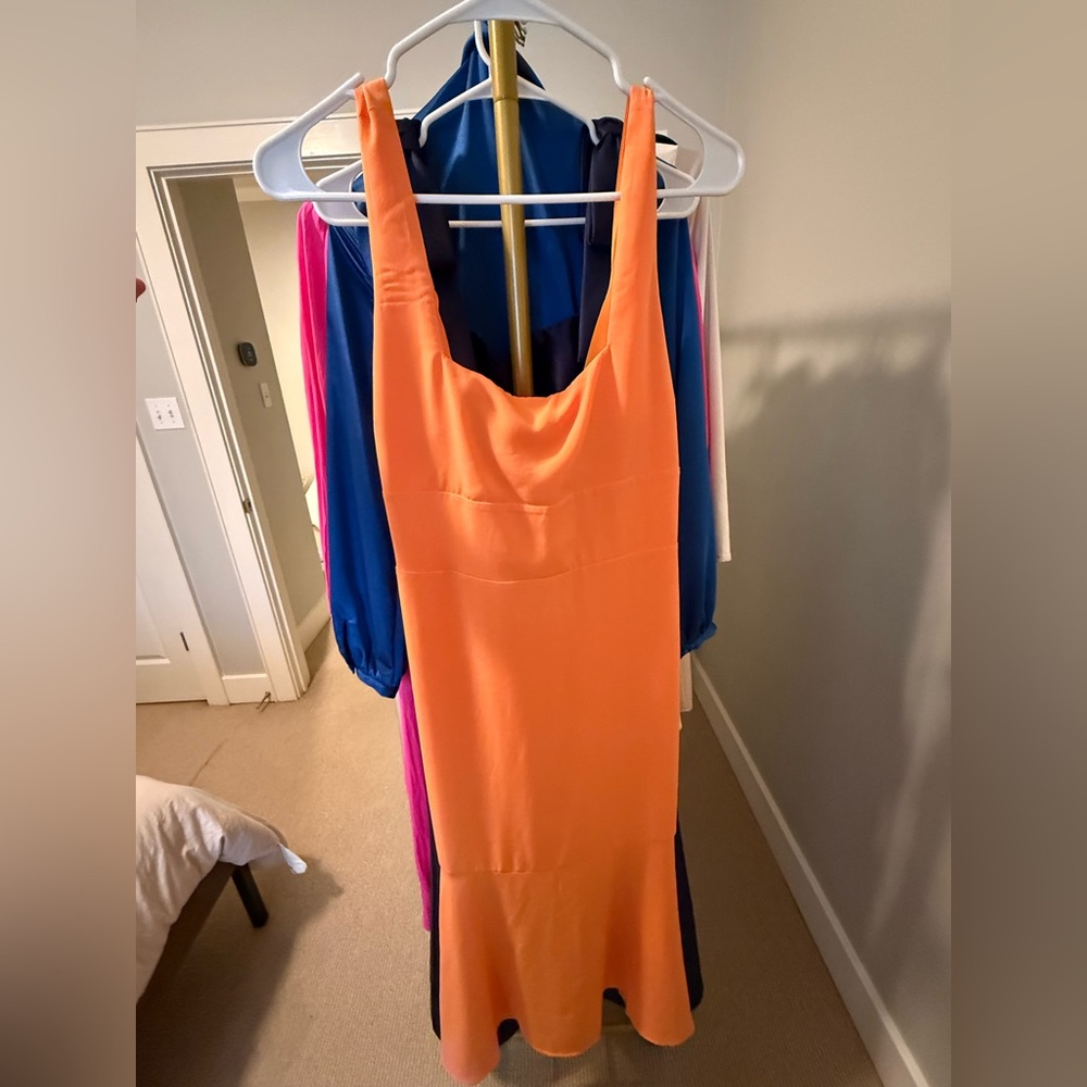 Gianni Bini Bright Orange Sleeveless Maxi Dress